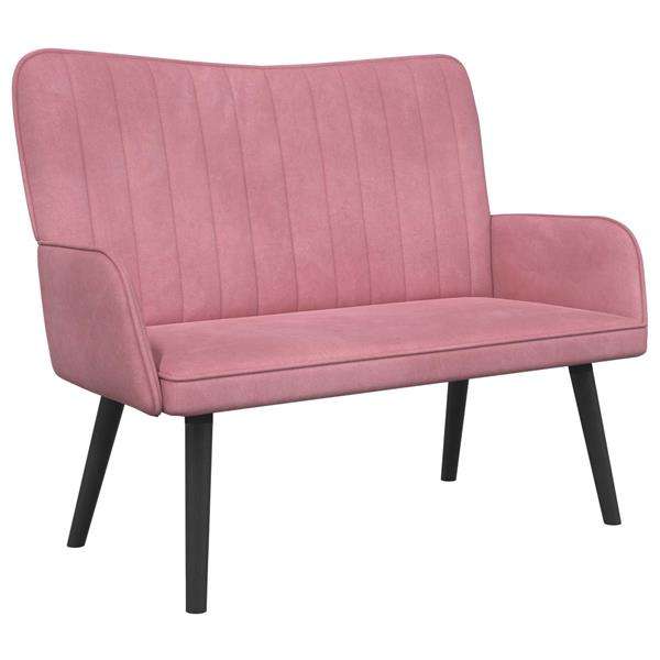 Grote foto vidaxl twee persoons sofa roze 115 x 61 x 87 cm fluweel huis en inrichting bankstellen