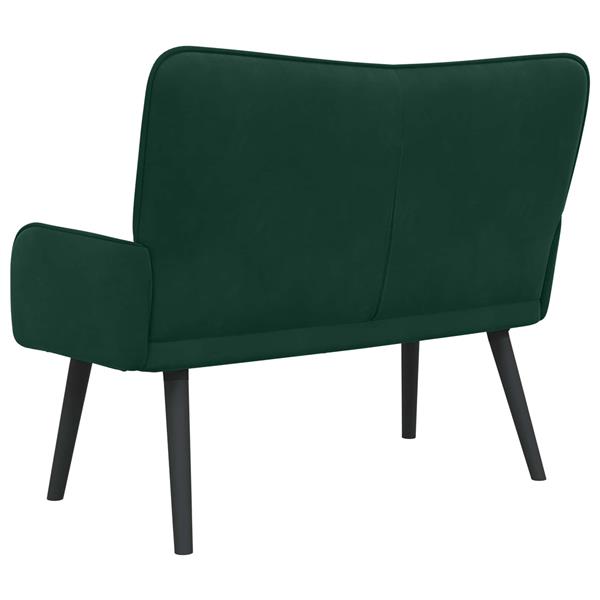 Grote foto vidaxl twee persoons sofa donkergroen 115 x 61 x 87 cm fluweel huis en inrichting bankstellen