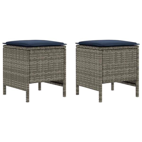 Grote foto vidaxl tuinvoetenbank 2 stuk grijs en marineblauw 38 x 38 x 45 cm tuin en terras tuinmeubelen