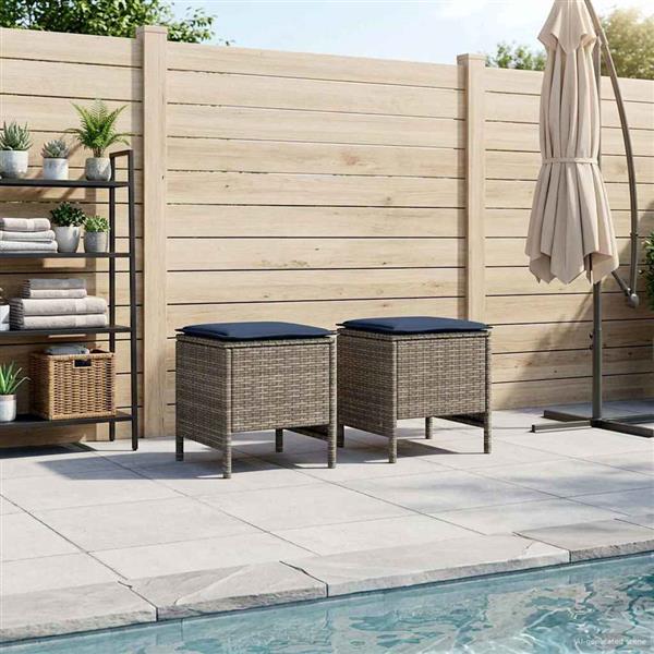 Grote foto vidaxl tuinvoetenbank 2 stuk grijs en marineblauw 38 x 38 x 45 cm tuin en terras tuinmeubelen