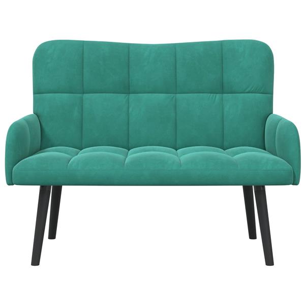 Grote foto vidaxl twee persoons sofa turquoise 115 x 61 x 87 cm fluweel huis en inrichting bankstellen