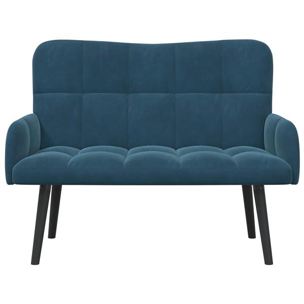 Grote foto vidaxl twee persoons sofa blauw 115 x 61 x 87 cm fluweel huis en inrichting bankstellen