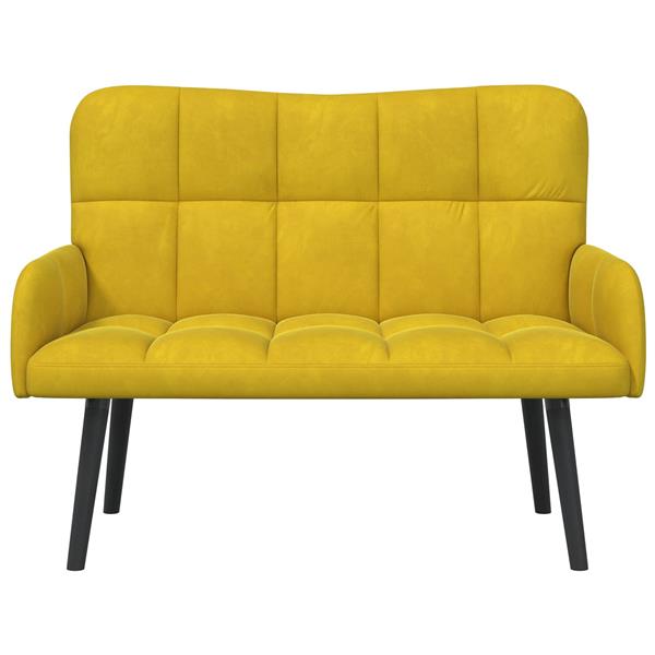 Grote foto vidaxl twee persoons sofa geel 115 x 61 x 87 cm fluweel huis en inrichting bankstellen