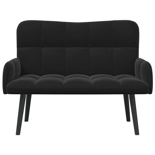 Grote foto vidaxl twee persoons sofa zwart 115 x 61 x 87 cm fluweel huis en inrichting bankstellen