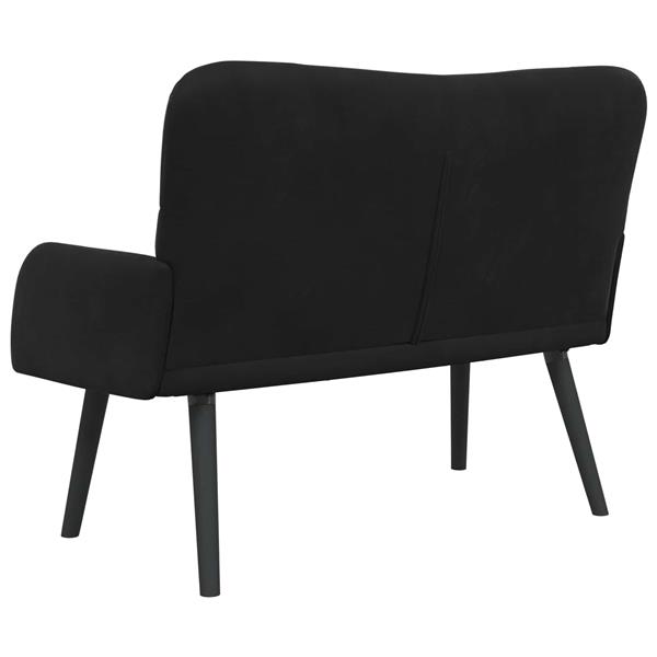 Grote foto vidaxl twee persoons sofa zwart 115 x 61 x 87 cm fluweel huis en inrichting bankstellen