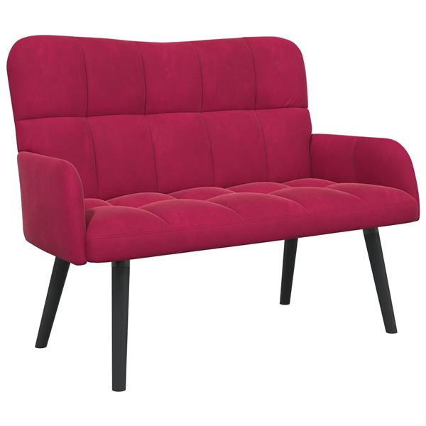 Grote foto vidaxl twee persoons sofa wijnrood 115 x 61 x 87 cm fluweel huis en inrichting bankstellen