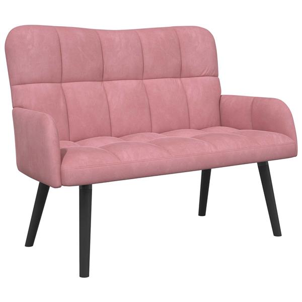 Grote foto vidaxl twee persoons sofa roze 115 x 61 x 87 cm fluweel huis en inrichting bankstellen
