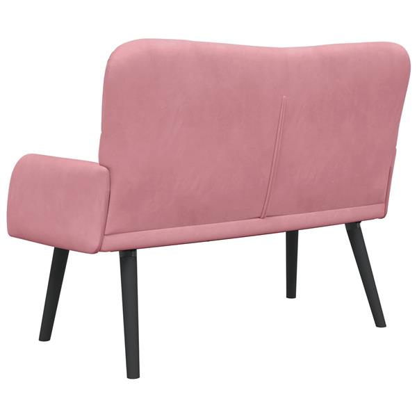 Grote foto vidaxl twee persoons sofa roze 115 x 61 x 87 cm fluweel huis en inrichting bankstellen