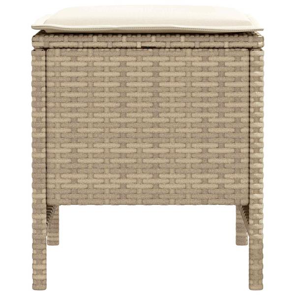 Grote foto vidaxl tuinvoetenbank 2 stuk beige en cr me 38 x 38 x 45 cm pe rattan tuin en terras tuinmeubelen