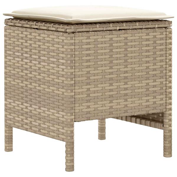 Grote foto vidaxl tuinvoetenbank 2 stuk beige en cr me 38 x 38 x 45 cm pe rattan tuin en terras tuinmeubelen