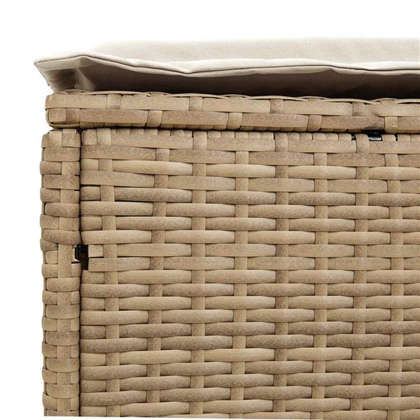 Grote foto vidaxl tuinvoetenbank 2 stuk beige en cr me 38 x 38 x 45 cm pe rattan tuin en terras tuinmeubelen