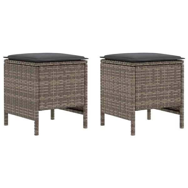 Grote foto vidaxl tuinvoetenbank 2 stuk grijs en donkergrijs 38 x 38 x 45 cm tuin en terras tuinmeubelen