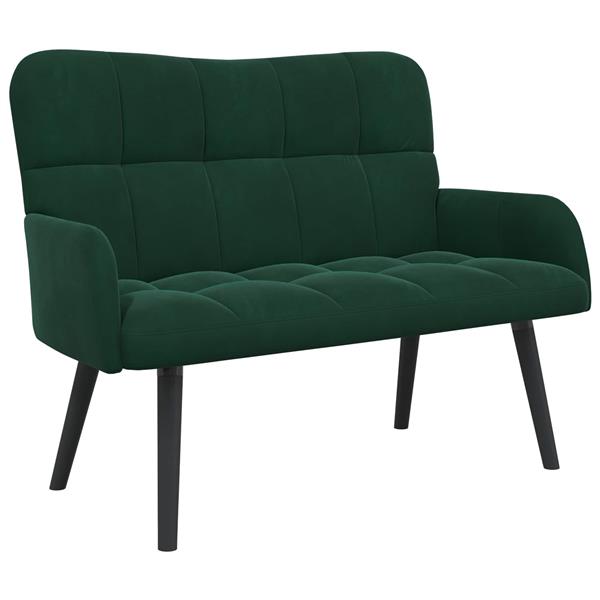 Grote foto vidaxl twee persoons sofa donkergroen 115 x 61 x 87 cm fluweel huis en inrichting bankstellen
