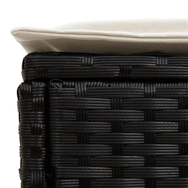 Grote foto vidaxl tuinvoetenbank 2 stuk zwart en cr me 38 x 38 x 45 cm pe rattan tuin en terras tuinmeubelen