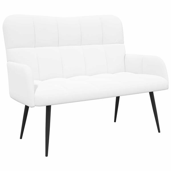 Grote foto vidaxl twee persoons sofa wit 115 x 61 x 87 cm stof huis en inrichting bankstellen