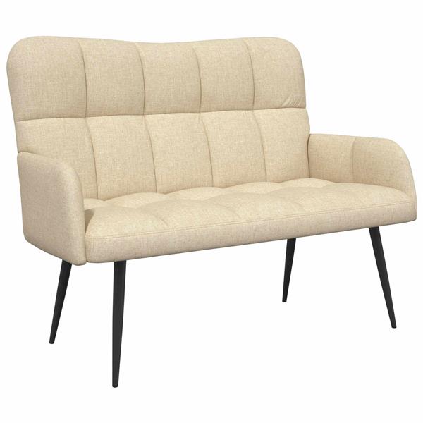 Grote foto vidaxl twee persoons sofa cr me 115 x 61 x 87 cm stof huis en inrichting bankstellen