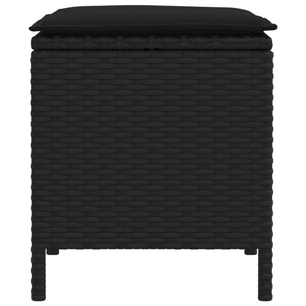 Grote foto vidaxl tuinvoetenbank 2 stuk zwart 38 x 38 x 45 cm pe rattan tuin en terras tuinmeubelen