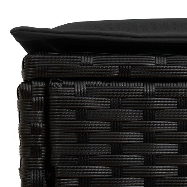 Grote foto vidaxl tuinvoetenbank 2 stuk zwart 38 x 38 x 45 cm pe rattan tuin en terras tuinmeubelen