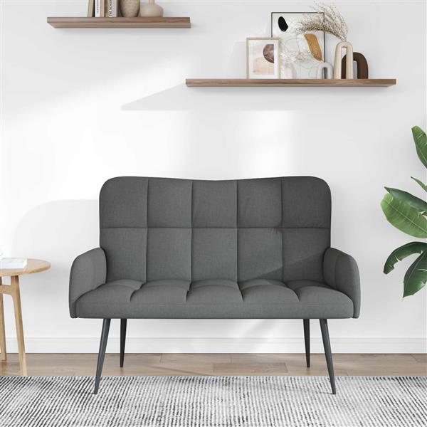 Grote foto vidaxl twee persoons sofa donkergrijs 115 x 61 x 87 cm stof huis en inrichting bankstellen
