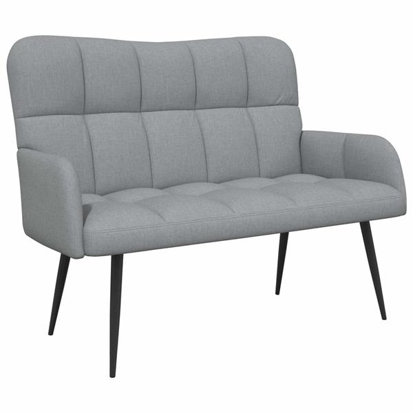 Grote foto vidaxl twee persoons sofa lichtgrijs 115 x 61 x 87 cm stof huis en inrichting bankstellen