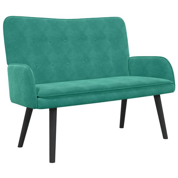Grote foto vidaxl twee persoons sofa turquoise 115 x 61 x 87 cm fluweel huis en inrichting bankstellen