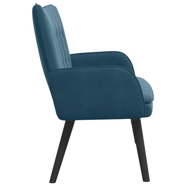 Grote foto vidaxl twee persoons sofa blauw 115 x 61 x 87 cm fluweel huis en inrichting bankstellen
