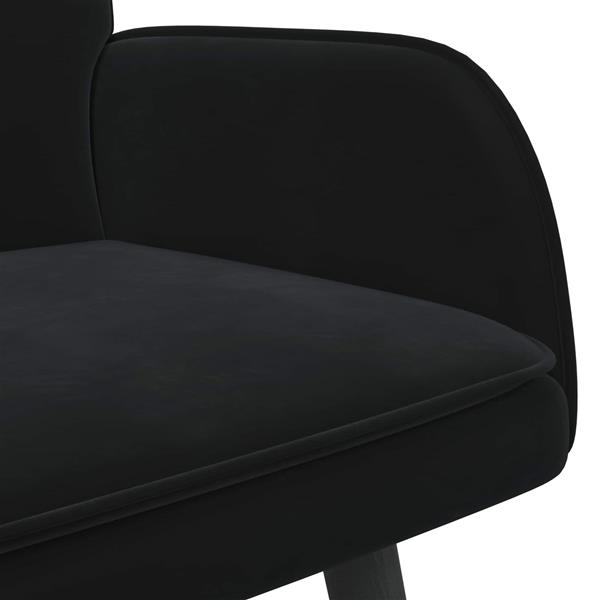Grote foto vidaxl twee persoons sofa zwart 115 x 61 x 87 cm fluweel huis en inrichting bankstellen