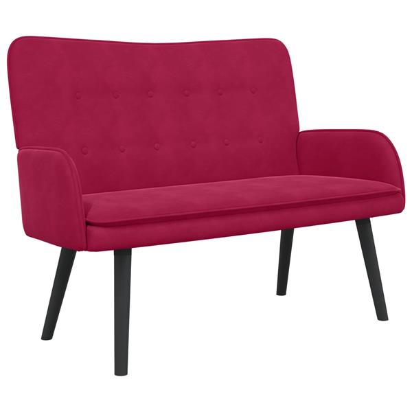 Grote foto vidaxl twee persoons sofa wijnrood 115 x 61 x 87 cm fluweel huis en inrichting bankstellen