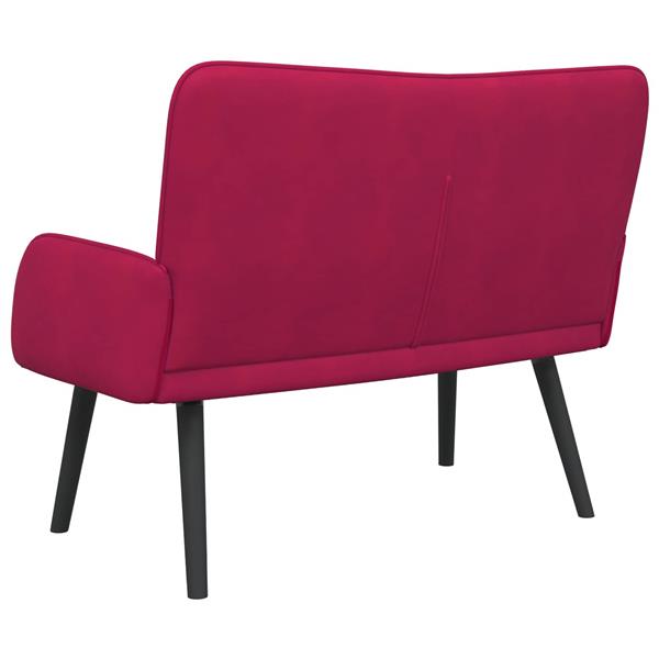 Grote foto vidaxl twee persoons sofa wijnrood 115 x 61 x 87 cm fluweel huis en inrichting bankstellen