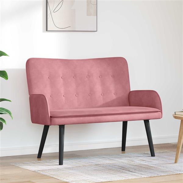 Grote foto vidaxl 2 zits sofa roze 115 x 61 x 87 cm fluweel v huis en inrichting bankstellen
