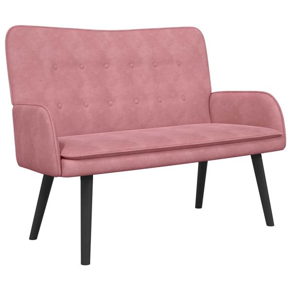 Grote foto vidaxl 2 zits sofa roze 115 x 61 x 87 cm fluweel v huis en inrichting bankstellen