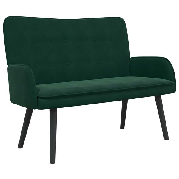 Grote foto vidaxl twee persoons sofa donkergroen 115 x 61 x 87 cm fluweel huis en inrichting bankstellen