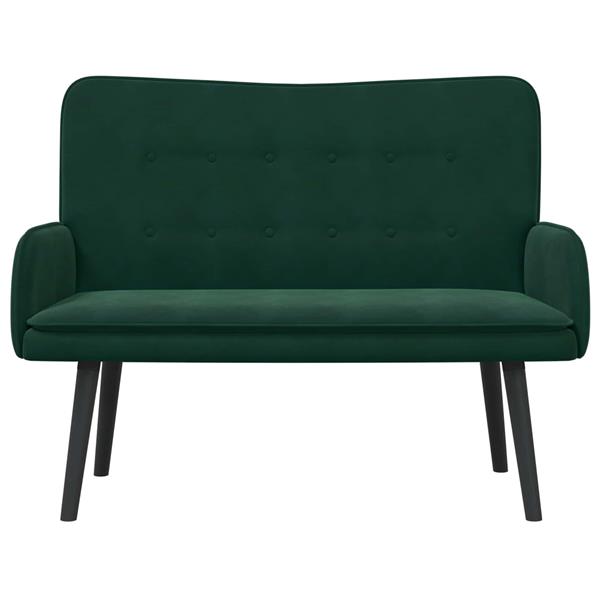 Grote foto vidaxl twee persoons sofa donkergroen 115 x 61 x 87 cm fluweel huis en inrichting bankstellen