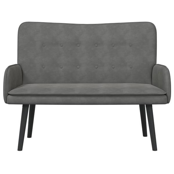 Grote foto vidaxl twee persoons sofa donkergrijs 115 x 61 x 87 cm fluweel huis en inrichting bankstellen