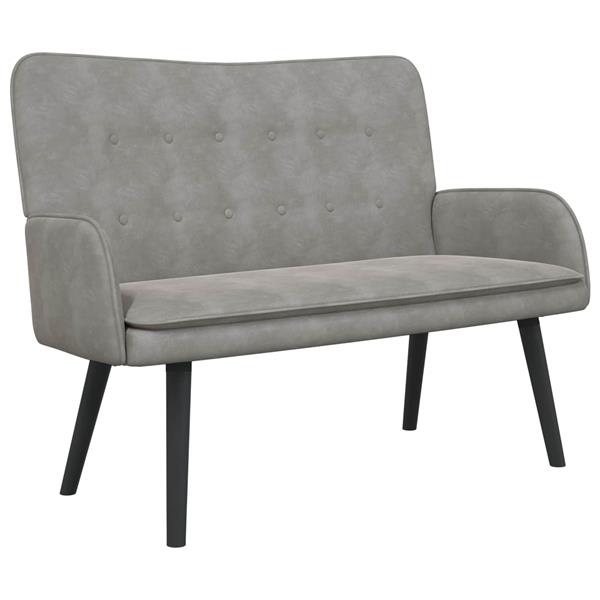 Grote foto vidaxl twee persoons sofa lichtgrijs 115 x 61 x 87 cm fluweel huis en inrichting bankstellen