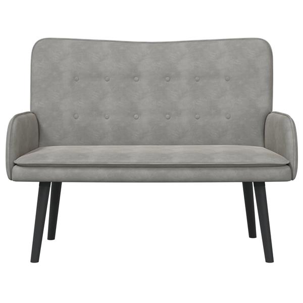 Grote foto vidaxl twee persoons sofa lichtgrijs 115 x 61 x 87 cm fluweel huis en inrichting bankstellen