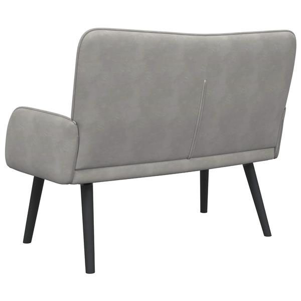 Grote foto vidaxl twee persoons sofa lichtgrijs 115 x 61 x 87 cm fluweel huis en inrichting bankstellen