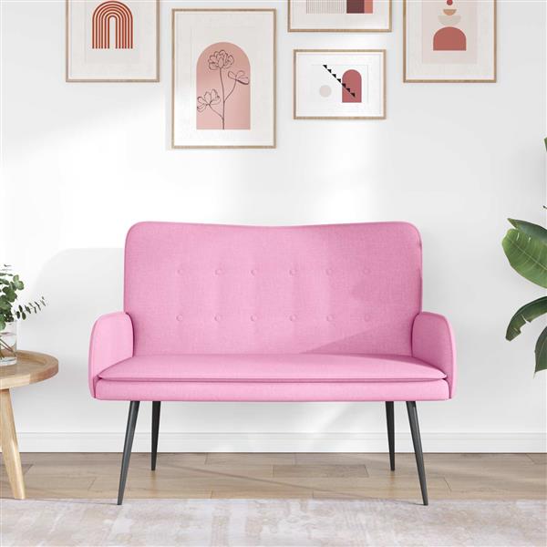 Grote foto vidaxl 2 zits sofa roze 115 x 61 x 87 cm stof huis en inrichting bankstellen