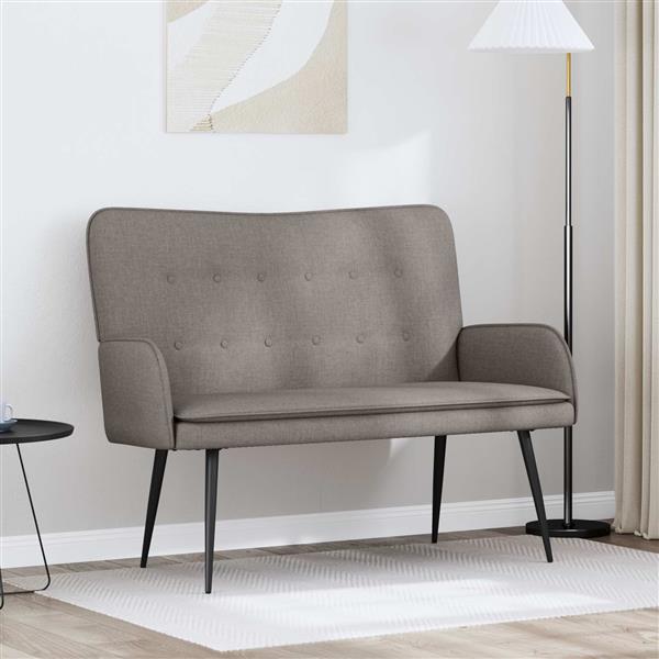 Grote foto vidaxl 2 zits sofa taupe 115 x 61 x 87 cm stof huis en inrichting bankstellen