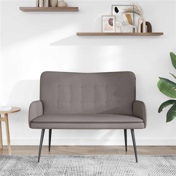 Grote foto vidaxl 2 zits sofa taupe 115 x 61 x 87 cm stof huis en inrichting bankstellen