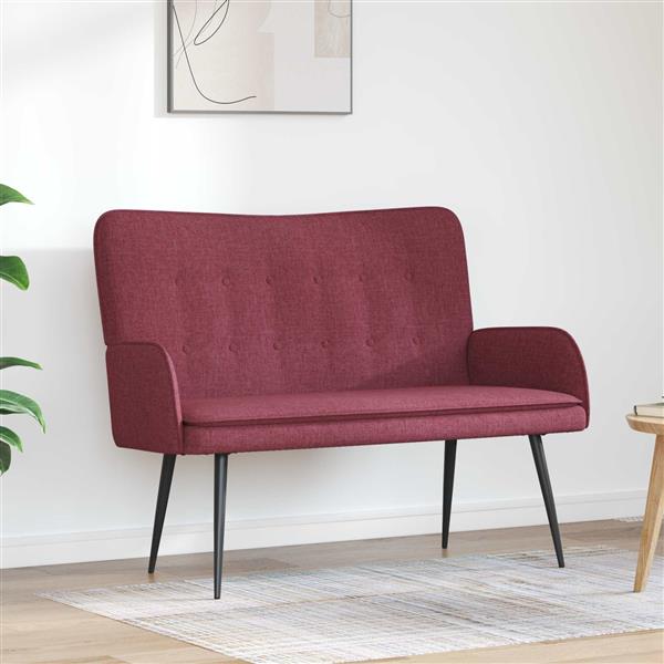 Grote foto vidaxl 2 zits sofa wijnrood 115 x 61 x 87 cm stof huis en inrichting bankstellen