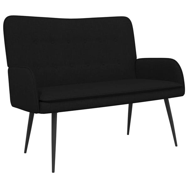Grote foto vidaxl 2 zits sofa zwart 115 x 61 x 87 cm stof huis en inrichting bankstellen
