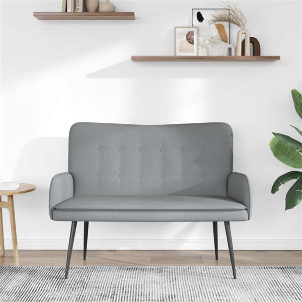 Grote foto vidaxl 2 zits sofa lichtgrijs 115 x 61 x 87 cm stof huis en inrichting bankstellen