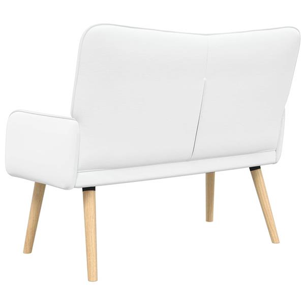 Grote foto vidaxl twee persoons sofa wit 115 x 61 x 87 cm stof huis en inrichting bankstellen