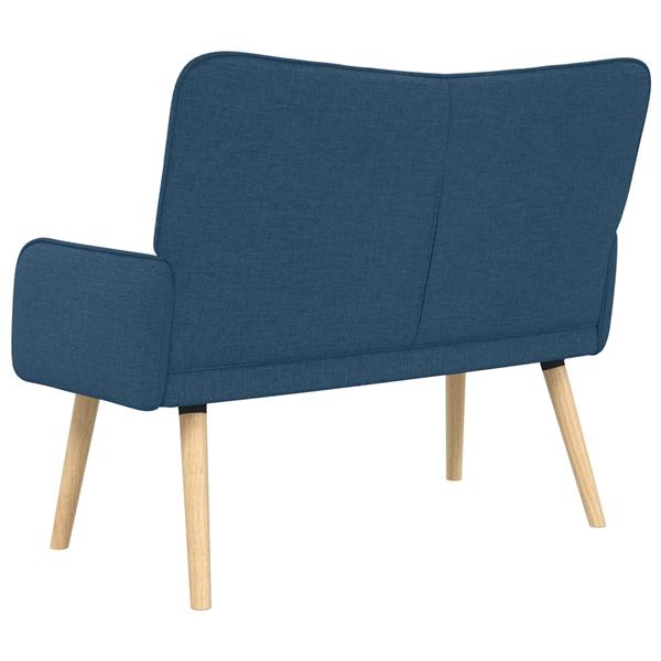 Grote foto vidaxl twee persoons sofa blauw 115 x 61 x 87 cm stof huis en inrichting bankstellen