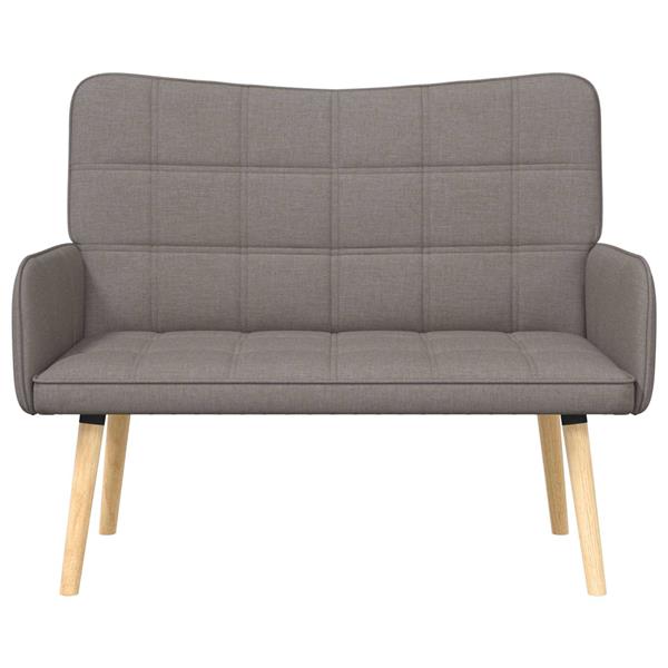Grote foto vidaxl twee persoons sofa taupe 115 x 61 x 87 cm stof huis en inrichting bankstellen