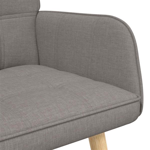 Grote foto vidaxl twee persoons sofa taupe 115 x 61 x 87 cm stof huis en inrichting bankstellen