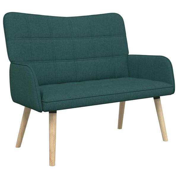 Grote foto vidaxl twee persoons sofa donkergroen 115 x 61 x 87 cm stof huis en inrichting bankstellen