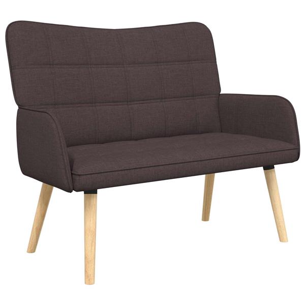 Grote foto vidaxl twee persoons sofa donkerbruin 115 x 61 x 87 cm stof huis en inrichting bankstellen