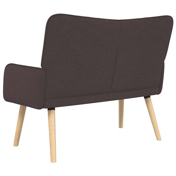 Grote foto vidaxl twee persoons sofa donkerbruin 115 x 61 x 87 cm stof huis en inrichting bankstellen